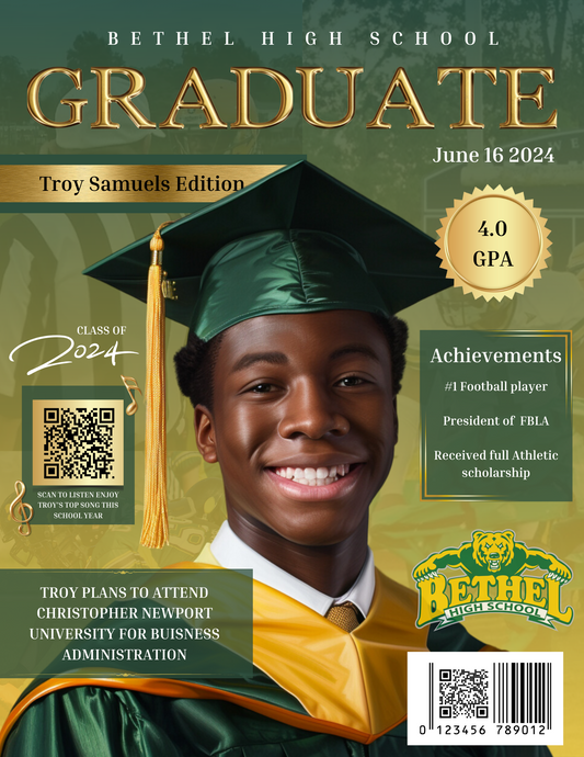 Magazine Style Graduate Invites (12 Count, Printed)